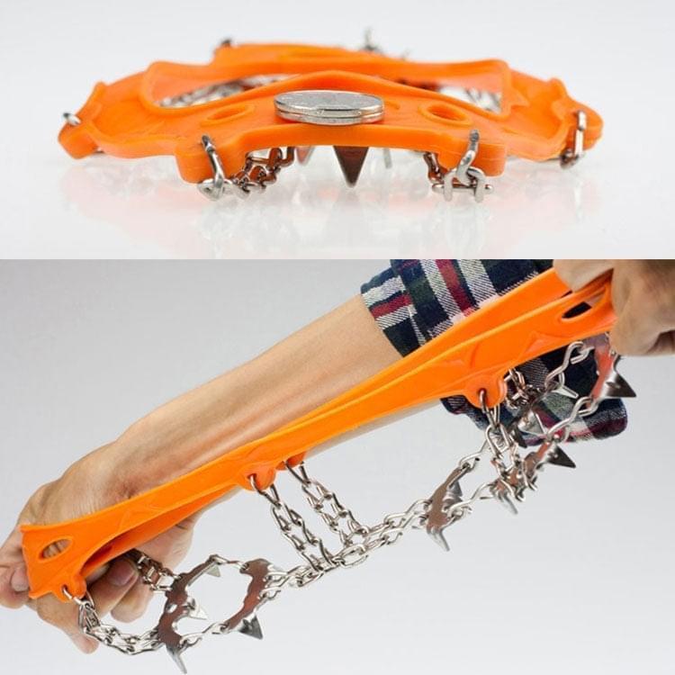 1 Pair 19 Teeth Anti-Slip Ice Gripper Hiking Climbing Chain Shoes Covers, Size:XL(Black) - Eurekaonline