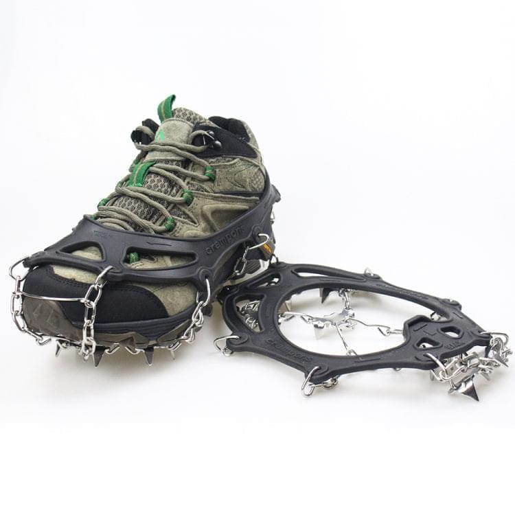 1 Pair  23 Spikes Crampons Outdoor Winter Walk Ice Fishing Snow Shoe Spikes,Size: L Black - Eurekaonline