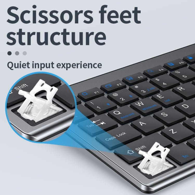 109 Three-mode Wireless Bluetooth Keyboard Mouse Set(Gun Black) - Eurekaonline