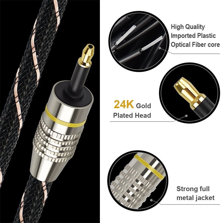 10m EMK OD6.0mm Square Port to Round Port Set-top Box Digital Audio Optical Fiber Connecting Cable - Eurekaonline