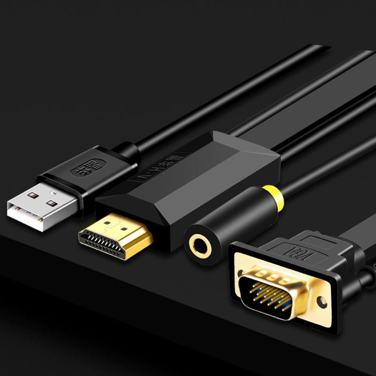 10m JH HV10 1080P HDMI to VGA Cable Projector TV Box Computer Notebook Industrial Display Adapter Cable - Eurekaonline