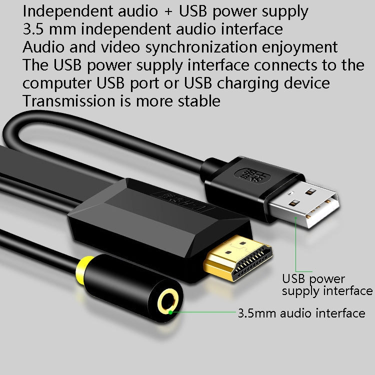 10m JH HV10 1080P HDMI to VGA Cable Projector TV Box Computer Notebook Industrial Display Adapter Cable - Eurekaonline