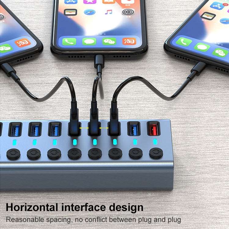 11 in 1 USB 3.0 HUB Splitter with Independent Switch & 12V 4A Power Supply - Eurekaonline