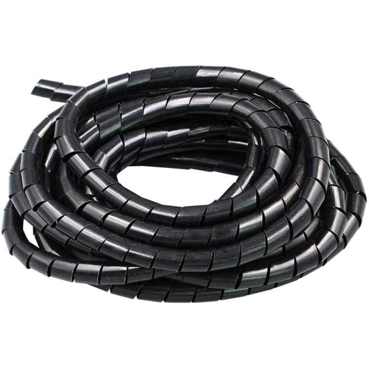 15m PE Spiral Pipes Wire Winding Organizer Tidy Tube, Nominal Diameter: 6mm(Black) - Eurekaonline
