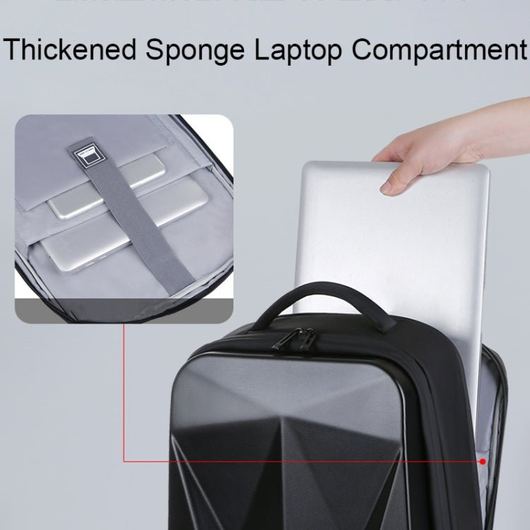 160 Large Capacity ABS Waterproof Laptop Backpack with USB Charging Port(Light Grey) - Eurekaonline