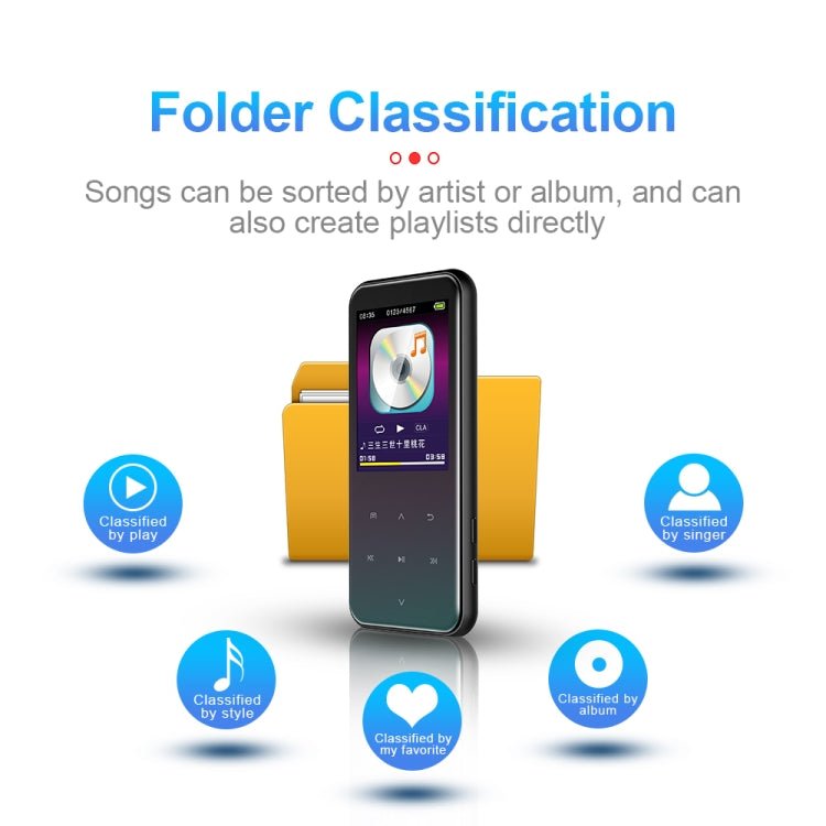 16GB M15 Multi-function Smart Voice Recorder MP3 Hifi Sound Music Player Walkman, Bluetooth Version - Eurekaonline
