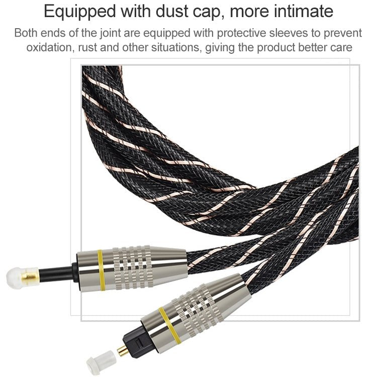 1m EMK OD6.0mm Square Port to Round Port Set-top Box Digital Audio Optical Fiber Connecting Cable - Eurekaonline