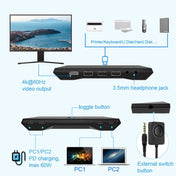2 In 1 Out 4K 60Hz Type-C Notebook Dedicated KVM Switch(Black) - Eurekaonline
