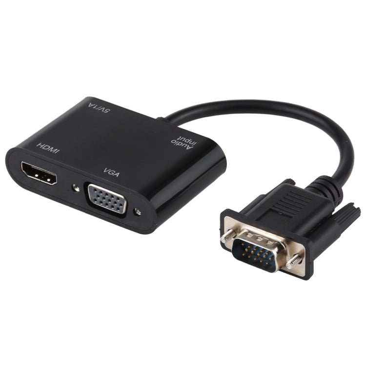 2 in 1 VGA to HDMI + VGA 15 Pin HDTV Adapter Converter with Audio - Eurekaonline