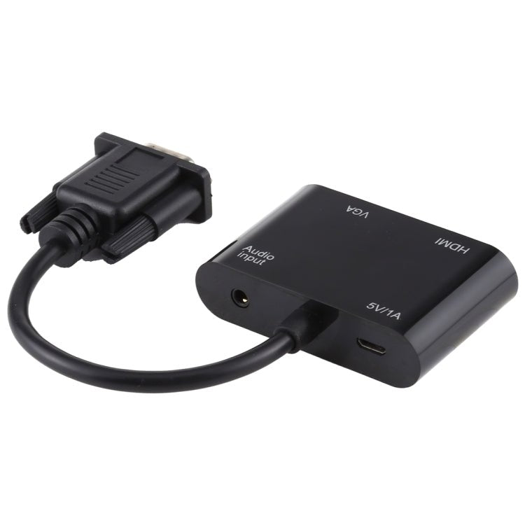 2 in 1 VGA to HDMI + VGA 15 Pin HDTV Adapter Converter with Audio - Eurekaonline