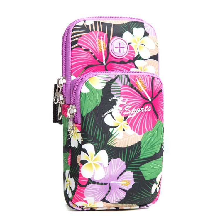 2 PCS B031 Running Mobile Phone Sports Arm Bag Outdoor Sports Fitness Mobile Phone Bag Wrist Bag(Purple Large) - Eurekaonline
