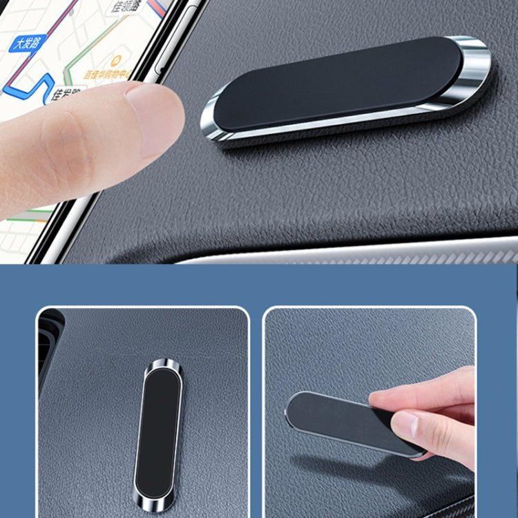 2 PCS Multifunctional Car Phone Holder Magnetic Suction Instrument Panel Navigation Suction Cup Holder, Colour: S17 Silver - Eurekaonline