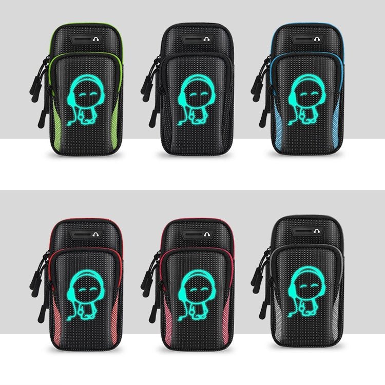 2 PCS Running Mobile Phone Arm Bag Sports Wrist Bag Universal For Mobile Phones Within 6 Inche, Colour: Green Doll - Eurekaonline