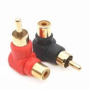 20 PCS / 10 Pairs L-shaped Lotus RCA Right Angle Elbow RCA Male to Female Audio Adapter(Color Random Delivery) Eurekaonline