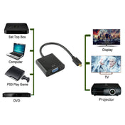22cm Full HD 1080P Micro HDMI Male to VGA Female Video Adapter Cable with Audio Cable(Black) Eurekaonline