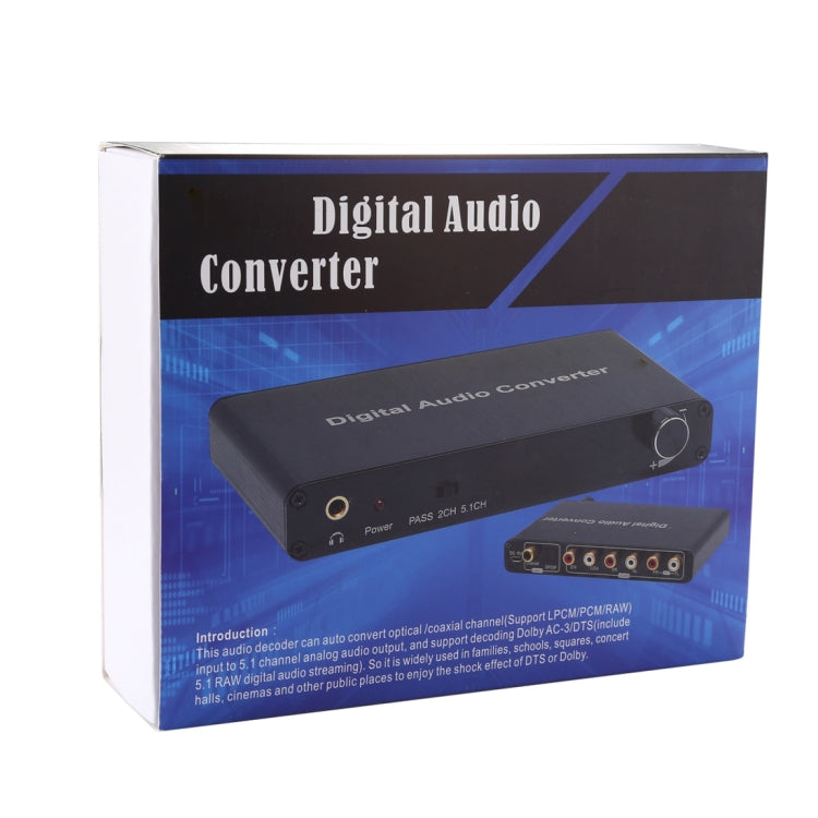 2CH Digital Audio Decoder Converter with Optical Toslink SPDIF Coaxial for Home Theater / PS4 / PS3 / XBOX360, Support Volume Control, AC-3, DTS Eurekaonline