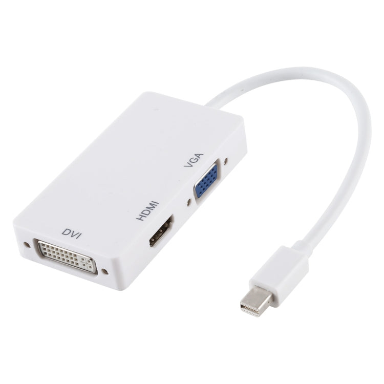 3 in 1 Mini DisplayPort Male to HDMI + VGA + DVI Female Adapter Converter for Mac Book Pro Air, Cable Length: 18cm(White) Eurekaonline