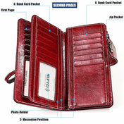 3555 Large Capacity Long Multi-function Anti-magnetic RFID Wallet Clutch for Ladies with Card Slots (Blue) Eurekaonline
