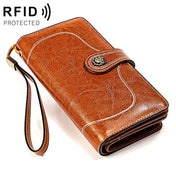 3555 Large Capacity Long Multi-function Anti-magnetic RFID Wallet Clutch for Ladies with Card Slots (Brown) Eurekaonline