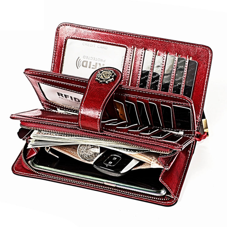 3556 Large Capacity Long Multi-function Anti-magnetic RFID Wallet Clutch for Ladies with Card Slots (Blue) Eurekaonline