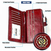 3556 Large Capacity Long Multi-function Anti-magnetic RFID Wallet Clutch for Ladies with Card Slots (Brown) Eurekaonline