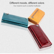 3559 Antimagnetic RFID Multi-function Zipper Retro Top-grain Leather Lady Purse Wallet (Blue) Eurekaonline