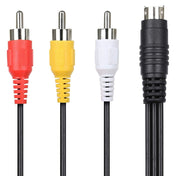 4 Pin S-Video to 3 RCA AV TV Male Cable Converter Adapter, Length: 1.5M(Black) Eurekaonline