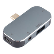 4 in 1 USB-C / Type-C Male to USB-C / Type-C + 3.5mm AUX + USB 3.0 + USB Female Adapter Eurekaonline