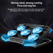 5 Fan 2 USB Lifting Folding Laptop Cooling Stand(Blue Red) Eurekaonline