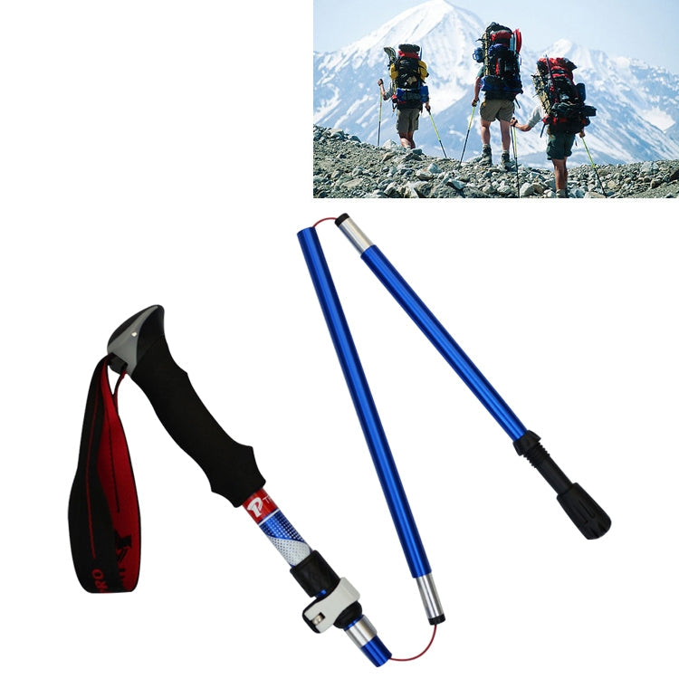 5 Node Portable Foldable Aluminium Alloy Alpenstocks Trekking Poles, Folding Length : 28.5CM (Blue) Eurekaonline