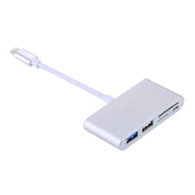 5 in 1 Micro SD + SD + USB 3.0 + USB 2.0 + Micro USB Port to USB-C / Type-C OTG COMBO Adapter Card Reader for Tablet, Smartphone, PC(Silver) Eurekaonline