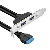 50CM USB3.0 Rear PCI Baffle Line Full Height Chassis DIY With Ear 20pin Transfer Cable(Black) Eurekaonline