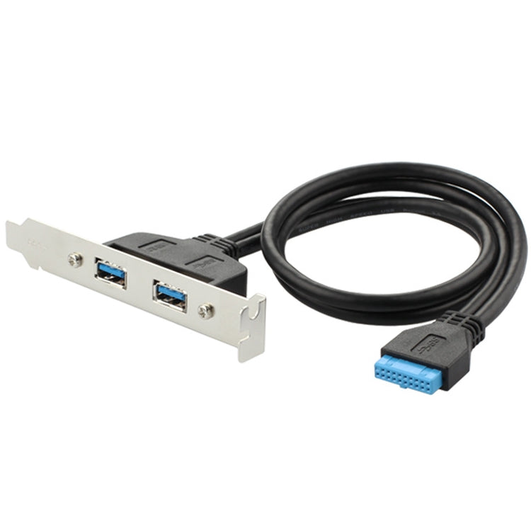 50CM USB3.0 Rear PCI Baffle Line Full Height Chassis DIY With Ear 20pin Transfer Cable(Black) Eurekaonline