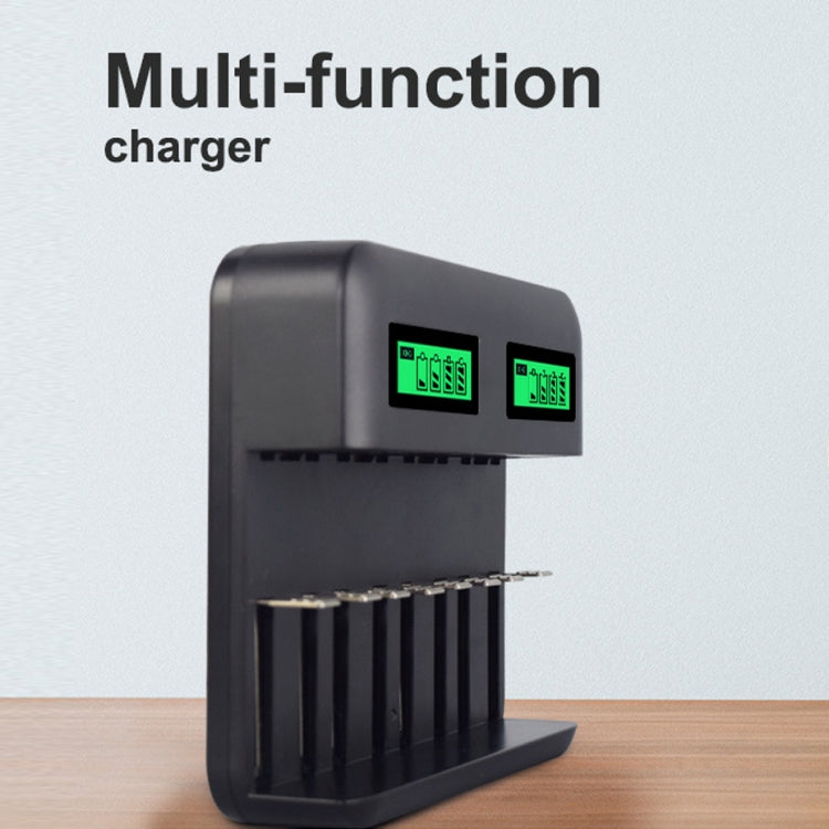 5V 2A USB 8 Slot Battery Charger for AA & AAA & C / D Battery, with LCD Display Eurekaonline