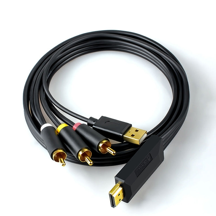 5m JingHua HDMI-3RCA HDMI To 3RCA Conversion Cable Set-Top TV Projector AV Lotus Converter Cable Eurekaonline
