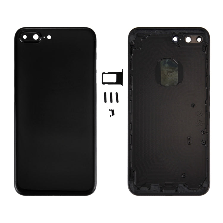 6 in 1 for iPhone 7 Plus (Back Cover + Card Tray + Volume Control Key + Power Button + Mute Switch Vibrator Key + Sign) Full Assembly Housing Cover (Jet Black) Eurekaonline