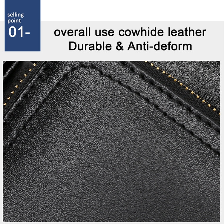 6028 Multifunctional Fashion Top-grain Leather Messenger Bag Casual Men Shoulder Bag (Coffee) Eurekaonline