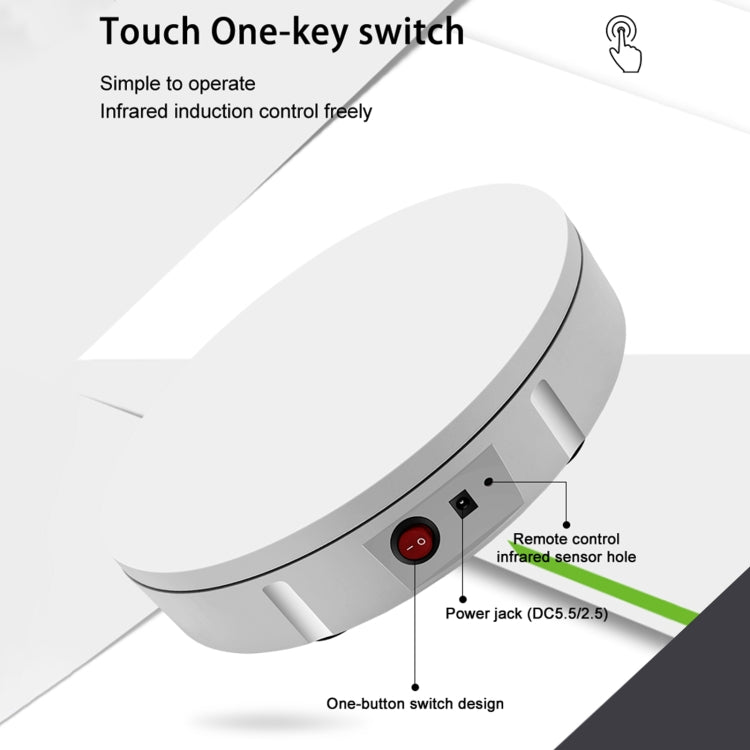 60cm Charging Rotating Display Stand Video Shooting Turntable, Load: 100kg, Power Plug:UK Plug(White) Eurekaonline