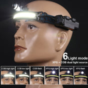 678-1 Fixed Focus XPG + COB Sensor Headlight Flashlight 6 Lighting Modes Rechargeable Head Lamp Eurekaonline