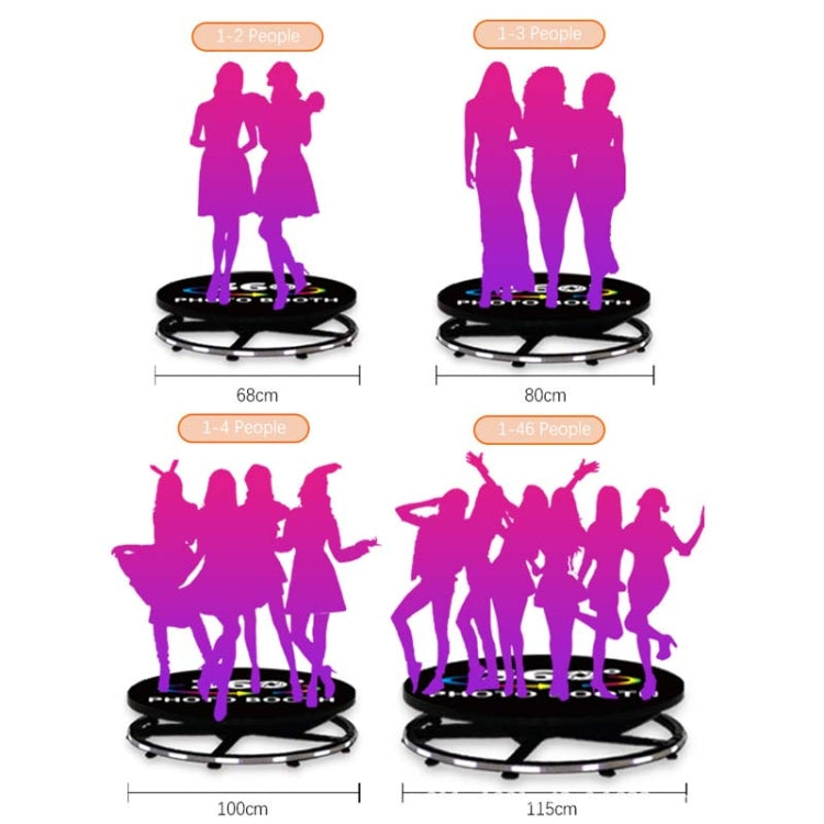 68cm RGB Fill Light Photo Booth Turning Led Camera Photo Spin Stand With Flight Case Eurekaonline