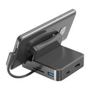 7 In 1 USB-C / Type-C To 2 USB 2.0 + USB 3.0 + 4K HDMI + SD / TF Card Slot + PD USB-C / Type-C Charging Ports Multifunctional HUB Docking Station With Holder Eurekaonline