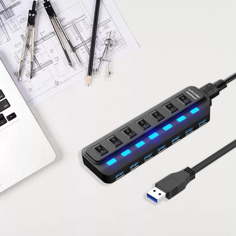 7 Ports USB 3.0 HUB Independent Switching Splitter Eurekaonline