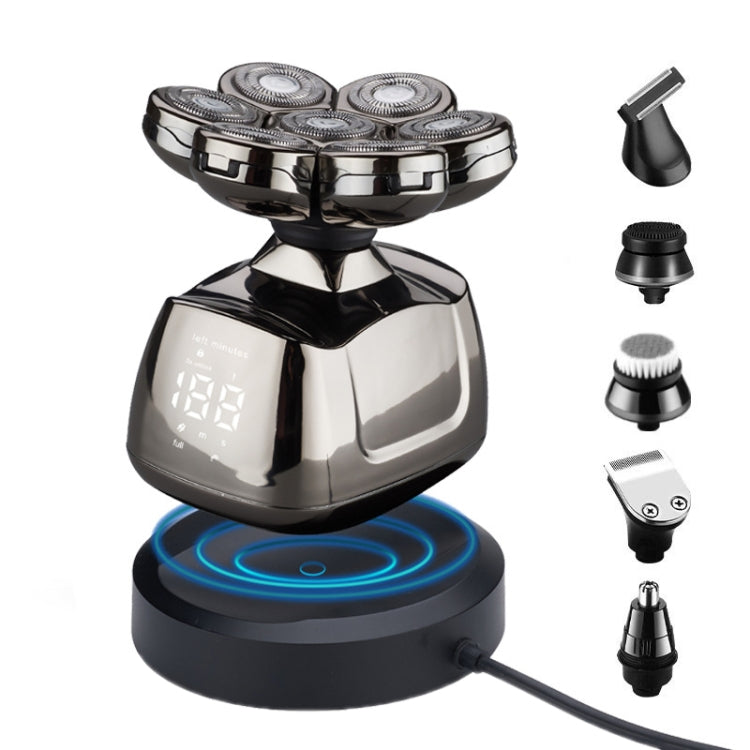 7-head Multifunctional Waterproof Barber Shaver, Specification: Wireless charging(6 in 1) Eurekaonline