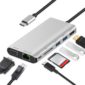 7 in 1 Type-C to RJ45+VGA+Type-C+SD Card Slot+USB3.0 x 2+HDMI Dock Hub Adapter Eurekaonline