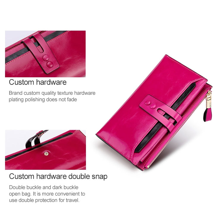 8239 Antimagnetic RFID Multi-function Leather Lady Wallet Large-capacity Purse with Detachable Card Holder(Blue) Eurekaonline