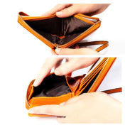 8251 Antimagnetic RFID Multi-function Oil Wax Leather Lady Zipper Wallet Purse with Lanyard(Purple) Eurekaonline