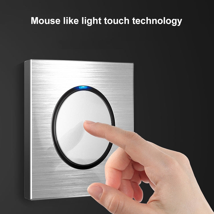 86mm Gray Aluminum Wire Drawing LED Switch Panel, Style:Five-hole USB Socket Eurekaonline