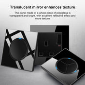 86mm Round LED Tempered Glass Switch Panel, Black Round Glass, Style:Four Billing Control Eurekaonline