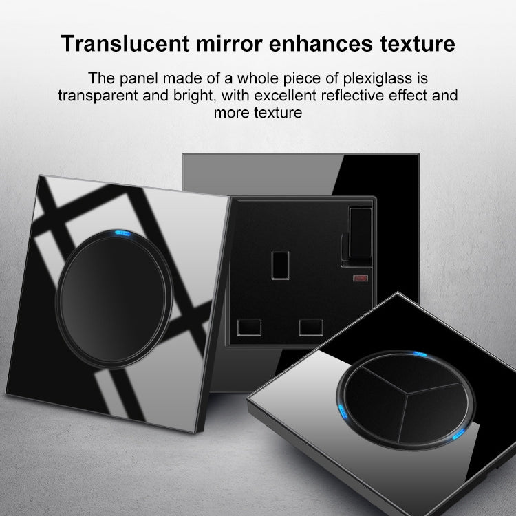 86mm Round LED Tempered Glass Switch Panel, Black Round Glass, Style:Four Billing Control Eurekaonline