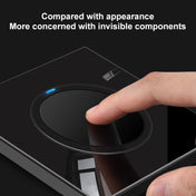 86mm Round LED Tempered Glass Switch Panel, Black Round Glass, Style:Three Open Dual Control Eurekaonline